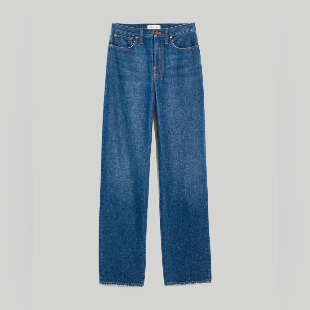 NWT Madewell Baggy Straight Jeans in Dark Worn Indigo Wash Size 27 - Picture 5 of 15